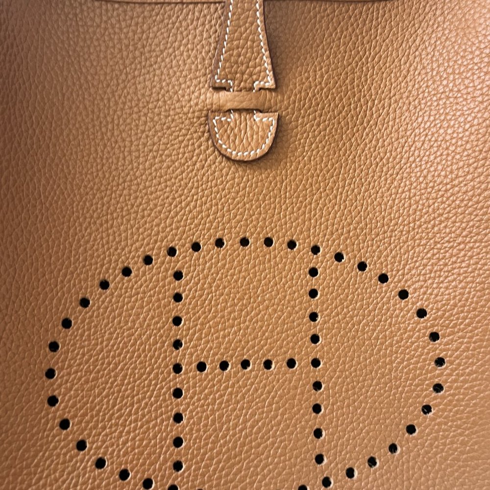 Evelyne III PM Gold Clemence Bag w/ Silver Hardware - Picture 4 of 16